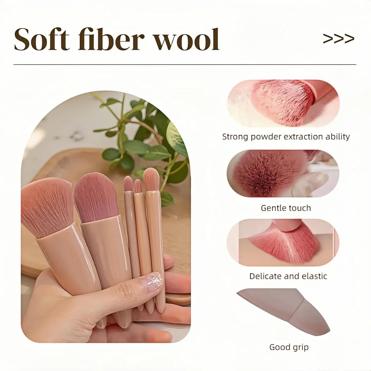 5pcs Mini Makeup Brush Set with Mirror – photo 5
